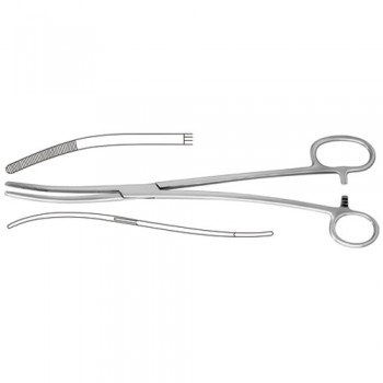 Bozemann-Douglas Sponge Holding Forcep Curved S Shaped - One Large Ring Stainless Steel, 26 cm - 10 1/4"